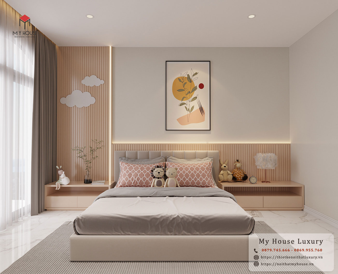 Không gian phòng ngủ với đồ decor giúp tạo điểm nhấn và tránh được sự nhàm chán