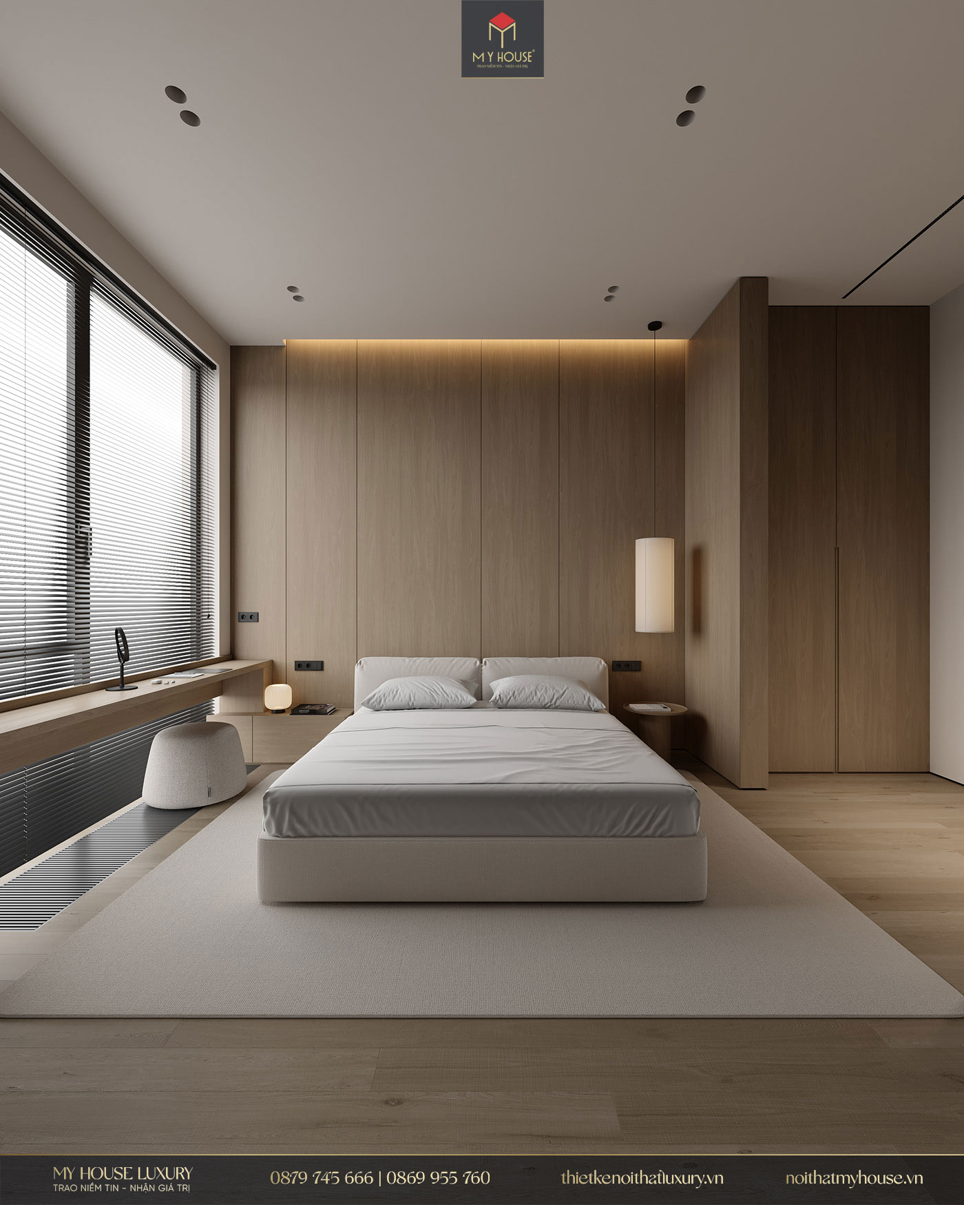 Thiết kế thi công nội thất khách sạn 3 sao phong cách tối giản