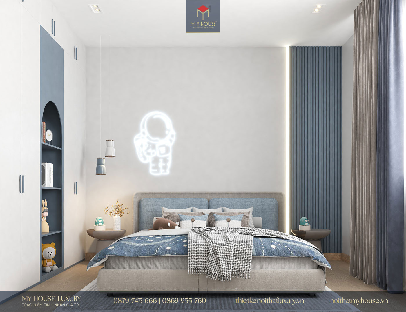  Phòng ngủ đơn giản và đẹp mắt với gam màu xanh